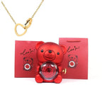 Eternal Rose Teddy Bear with Necklace