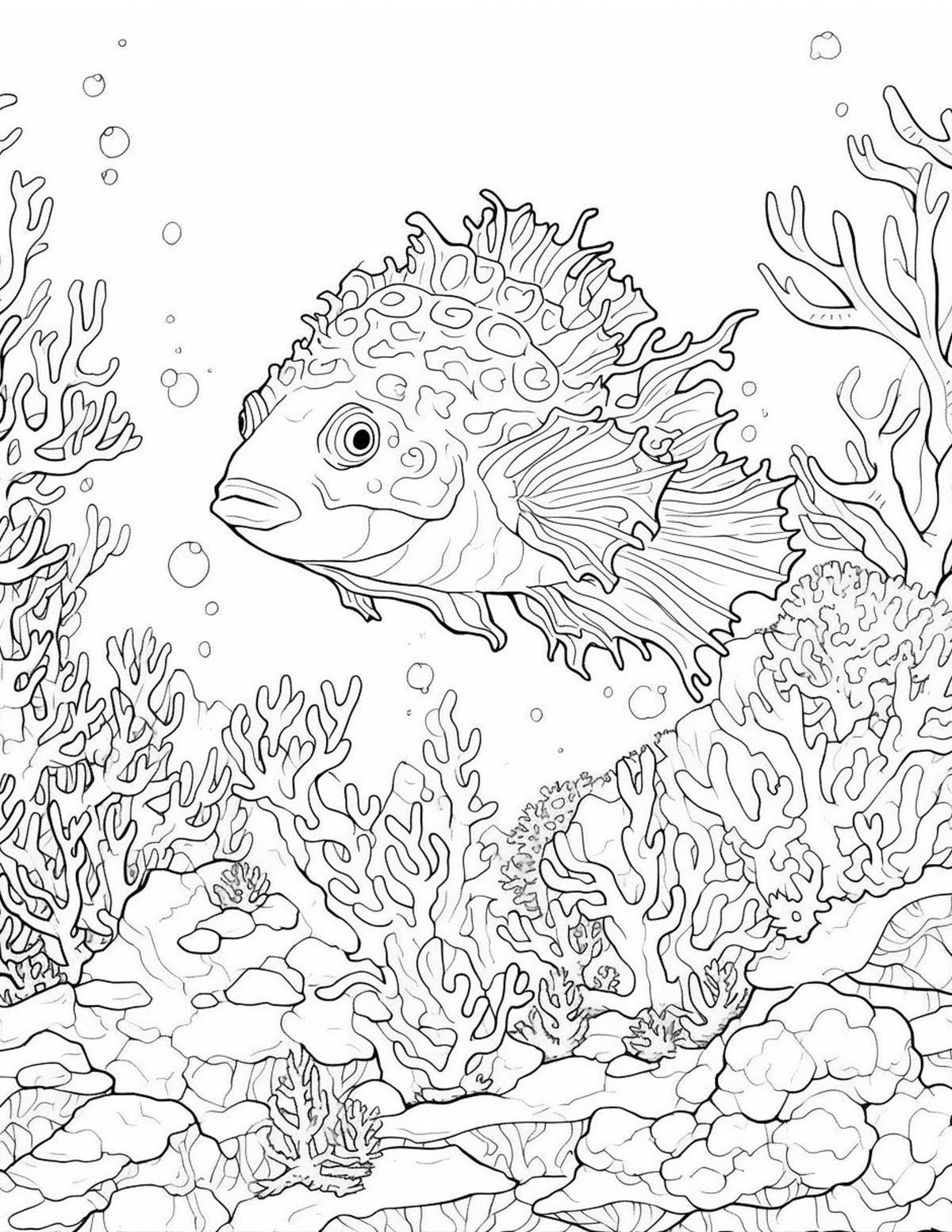 40 Ocean Coral Life Coloring Pages – Resellable PLR for Kids