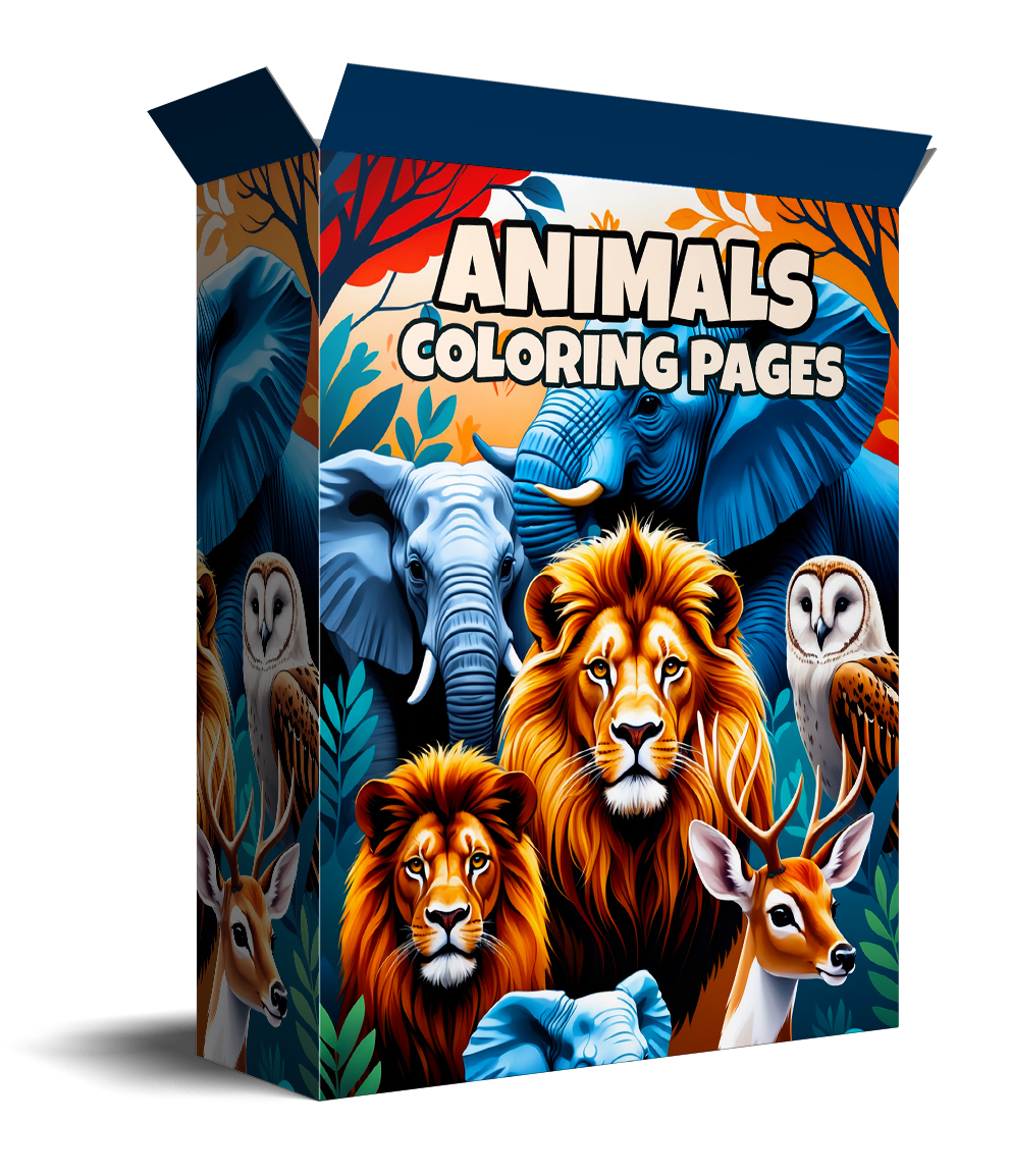 209 Animal-Themed Coloring Pages – Resellable PLR for Kids