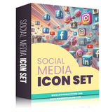 Social Media Icon Set – 72 PNG + Editable PPTX