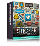 Social Media Hand-Drawn Sticker Collection Pack